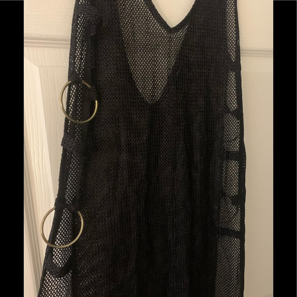 Women fishnet bathing suit cover up